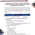 CONVOCATORIA PÚBLICA PARA LA SELECCIÓN Y DESIGNACIÓN A CARGO DIRECTIVO DE CENTRO DE EDUCACIÓN ESPECIAL ACÉFALODEL DEPARTAMENTO DE CHUQUISACA